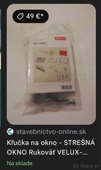Velux kľučky na okná (nové,zabalené) - 3
