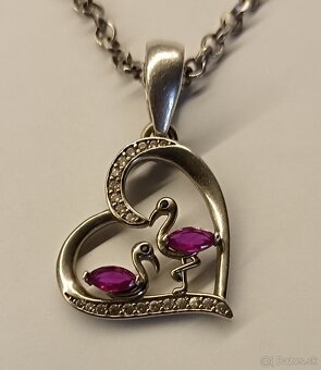 Strieborná retiazka s príveskom labutí - 3