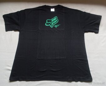 Kvalitné tričko cierne zelené fox - 3