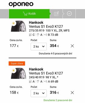 HANKOOK Ventus S1 evo3 letné - 3