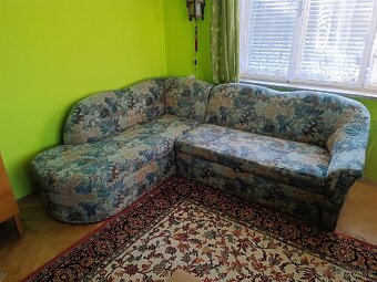Pohovka rohová sedacia súprava rozkladacia úložná s kreslom - 3