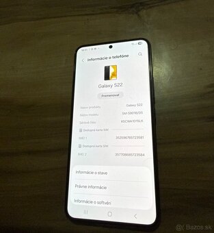 Predám Samsung Galaxy S22 8GB Rám 256GB Black - 3