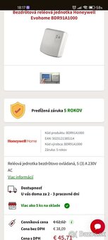 Wifi riadiaca jednotka termostat Evohome Touch Wifi Honeywel - 3