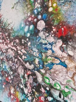 Abstraktný obraz štrukturovaný 50x50cm M - 3