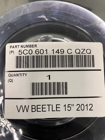 Predám novú zabalenú puklicu na VW BEETLE 15“ - 3
