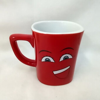 Predám červené hrnčeky NESCAFÉ - klasické i tie s ksichtíkom - 3