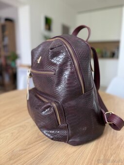 Kožený ruksak - Fialový - Violet - 3
