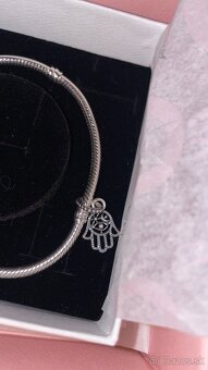 Pandora strieborný náramok + prívesok - 3