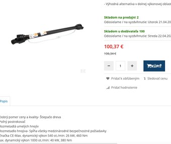 Predam kardanovy hriadel Weasler 112CM - 3