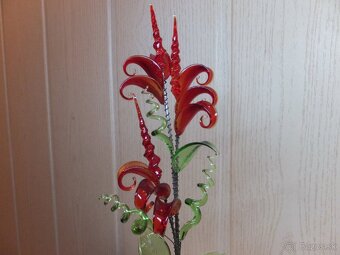 Starožitná krásná skleněná kytička, Jaroslav Brychta ŽBS. - 3