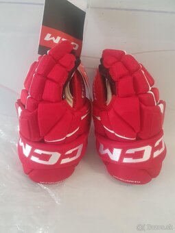 profi hokejové rukavice CCM TACKS XF-13" červené-nové - 3