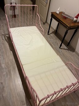 Rastúca detská posteľ s roštom, svetloružová, 80x200 cm - 3