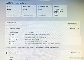 Predám AiO PC HP ProOne 400 G2 20" - 3