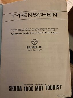 Papiere na Škoda 1000MB - 3