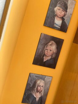 3 retro obrázky smutných deti - 3