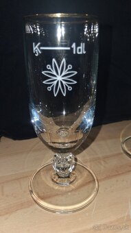 Sada 6ks pohárikov na stopke so zlatým okrajom - 3