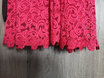Červené čipkované šaty bez rukávov - veľ. 39-40 - 3