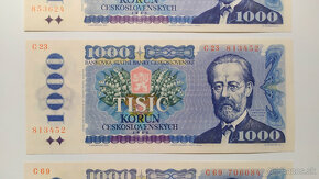 Bankovky 1000 Kčs UNC, rôzne typy a série - 3