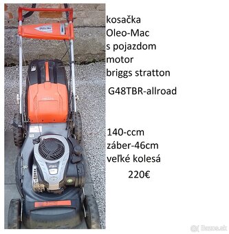 predám kosačku Oleo-Mac,ALKO,-MTD Black line,-Partner - 3