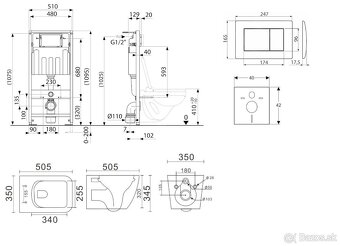 Zavesne WC -kompletny set - 3