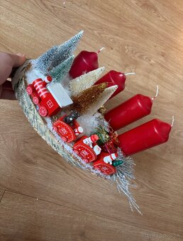 Vianočná dekorácia handmade na dreve - 3