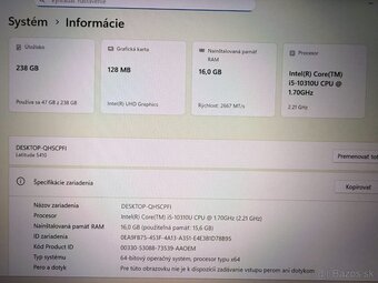 Notebook Dell Latitude 5410 i5-10310U/16GB RAM/B-kat/FHD/SSD - 3