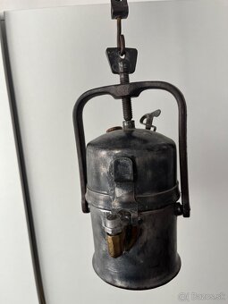 Stará krásna kovová banícka lampa - Kahan - Karbidová lampa - 3