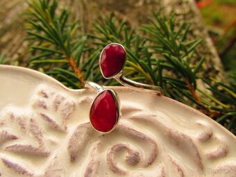 Strieborný prsteň s kameňom Rubín, Ag 925 - 3