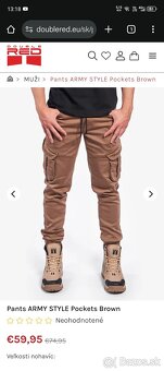 Predám Pants ARMY STYLE Pockets Brown - 3
