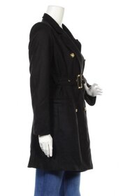 Jarný čierny kabát made in Italy - veľkosť M - 3
