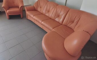 Kožená rohová sedacia súprava - ako NOVÁ, BEZ POŠKODENIA - 3