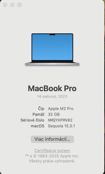 MacBook Pro 14” (2023) – 32 GB RAM / 1 TB SSD - možná dohoda - 3