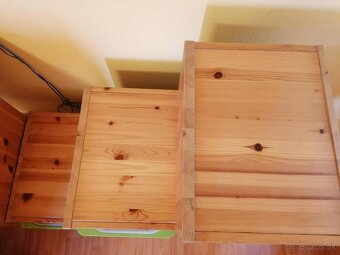 Borovica masív - detský regál TROFAST IKEA + úložné boxy - 3