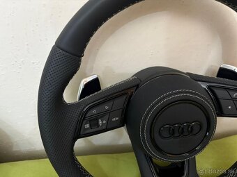 AUDI KOŽENÝ EXCLUSIVE VOLANT +AIRBAG+F1 PADLA BIELA/ČIERNA - 3