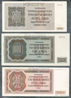 Staré bankovky PROTEKTORÁT KOMPLET SESTAVA bezvadný stav - 3