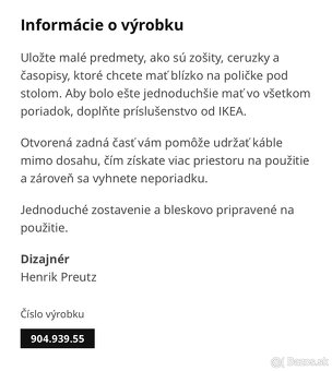 maly biely písací stolik ikea - 3
