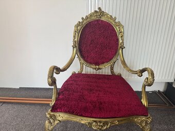 Starožitné křeslo mosazné - 3