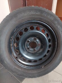 Plechové disky 5x100 r15 + zimné pneu - 3