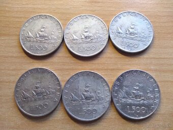500 Talianských Lír Ag 1958, 1960 a 1961 - 3