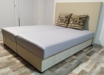 manzelska postel bezovo siva , 160x195x46 cm - 3