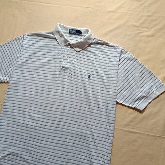 Polo Ralph Lauren biela polokošeľa s krátkym rukávom pruhy L - 3