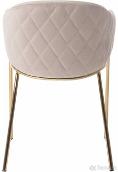Jedálenská stolička béžovo-zlatá 8ks - 3