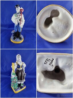 Staré fajansové sochy -   MODRA - 31 a 27 cm - 3