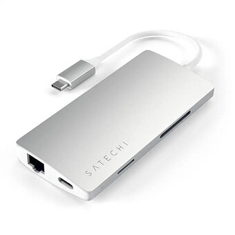 Satechi USB-C Multiport adaptér 4K 8ports - Silver - 3