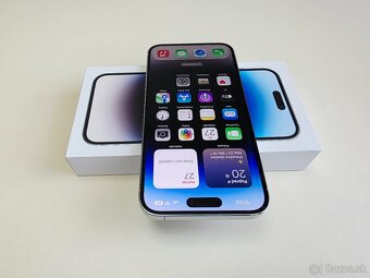 APPLE IPHONE 14 PRO MAX 128GB SILVER TOP STAV ,BATERKA 100% - 3