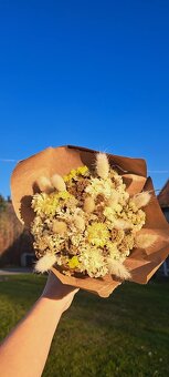 Slnečná sušená kytica | handmade dekorácia z prírody 🌼 - 3