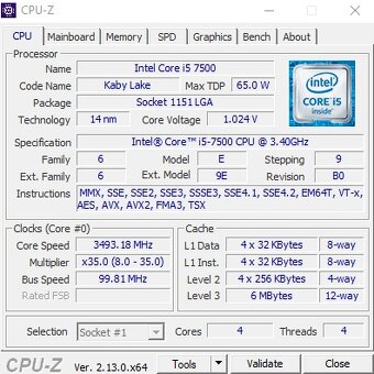 Intel Core i5-7500 (1x) - 3