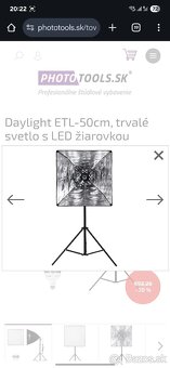 Softbox Daylight ETL-50cm, trvalé svetlo s LED žiarovkou - 3