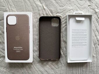 NOVÝ kryt pre Apple 15 Plus tkaninový - béžový - 3