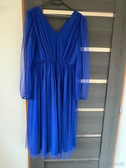 Midi modré tylové šaty 42/L - 3